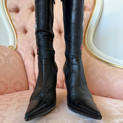 Le Silla racing boots with pointed heels