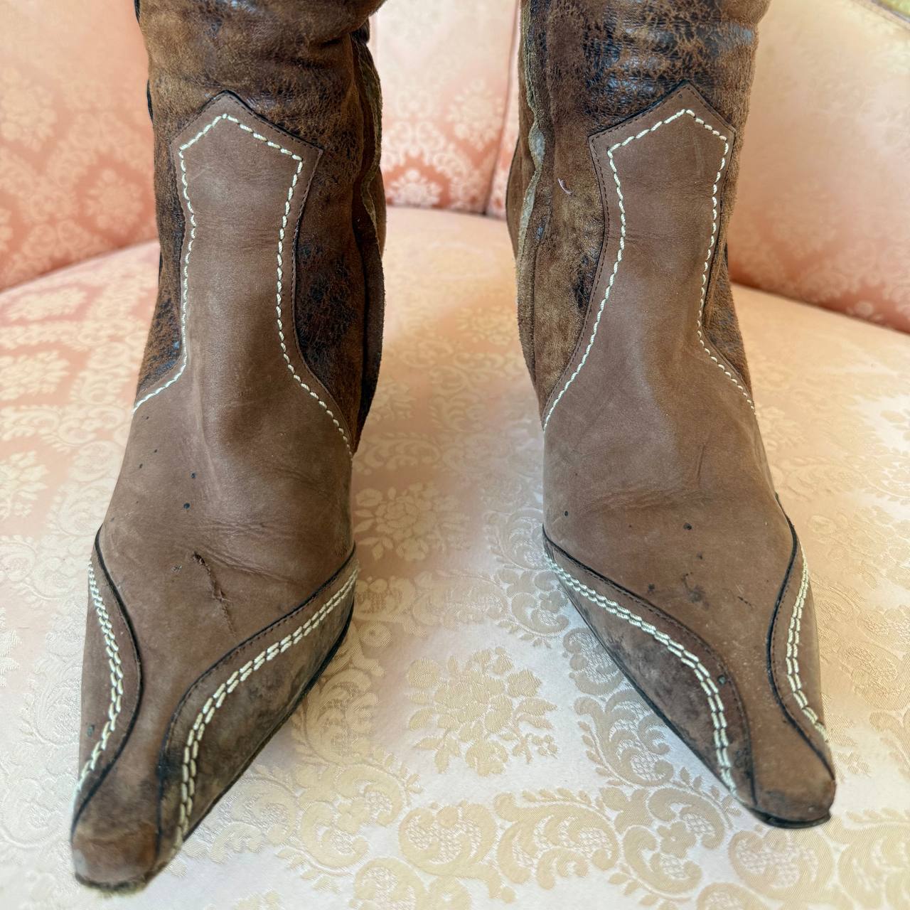 Christian Dior cowboy boots in brown