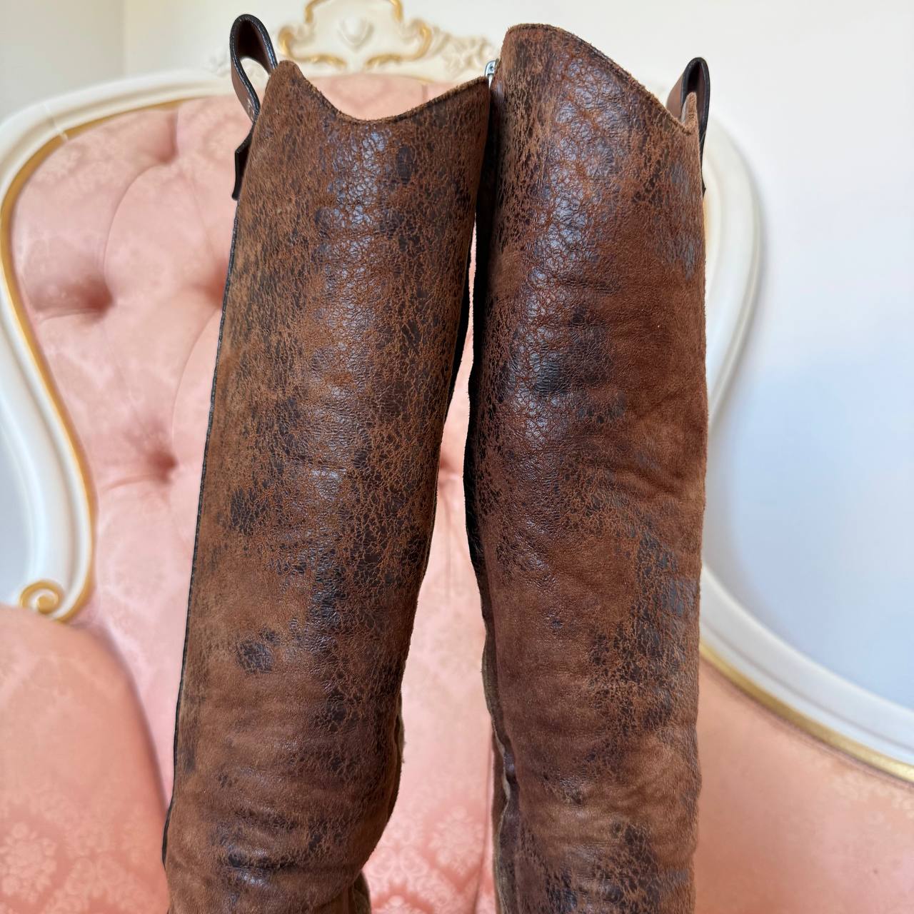 Christian Dior cowboy boots in brown