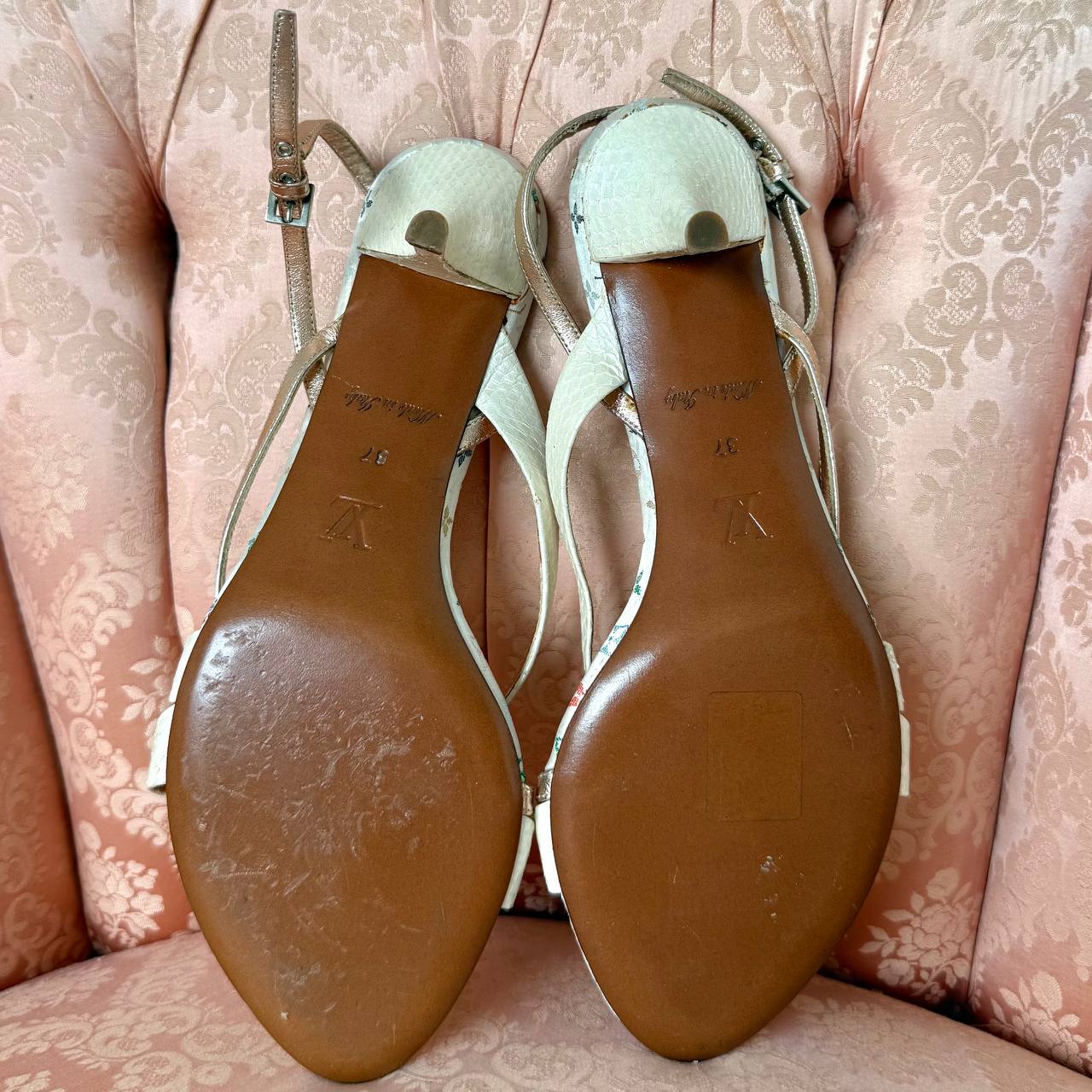 Louis Vuitton mules in white multicolour monogram