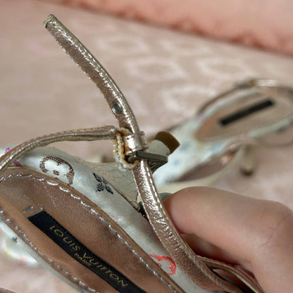 Louis Vuitton mules in white multicolour monogram