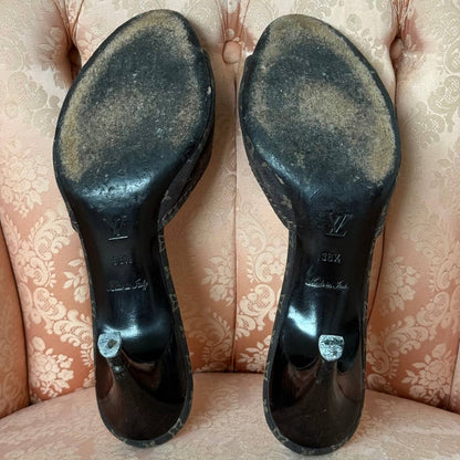 Louis Vuitton monogram mules in chocolate brown