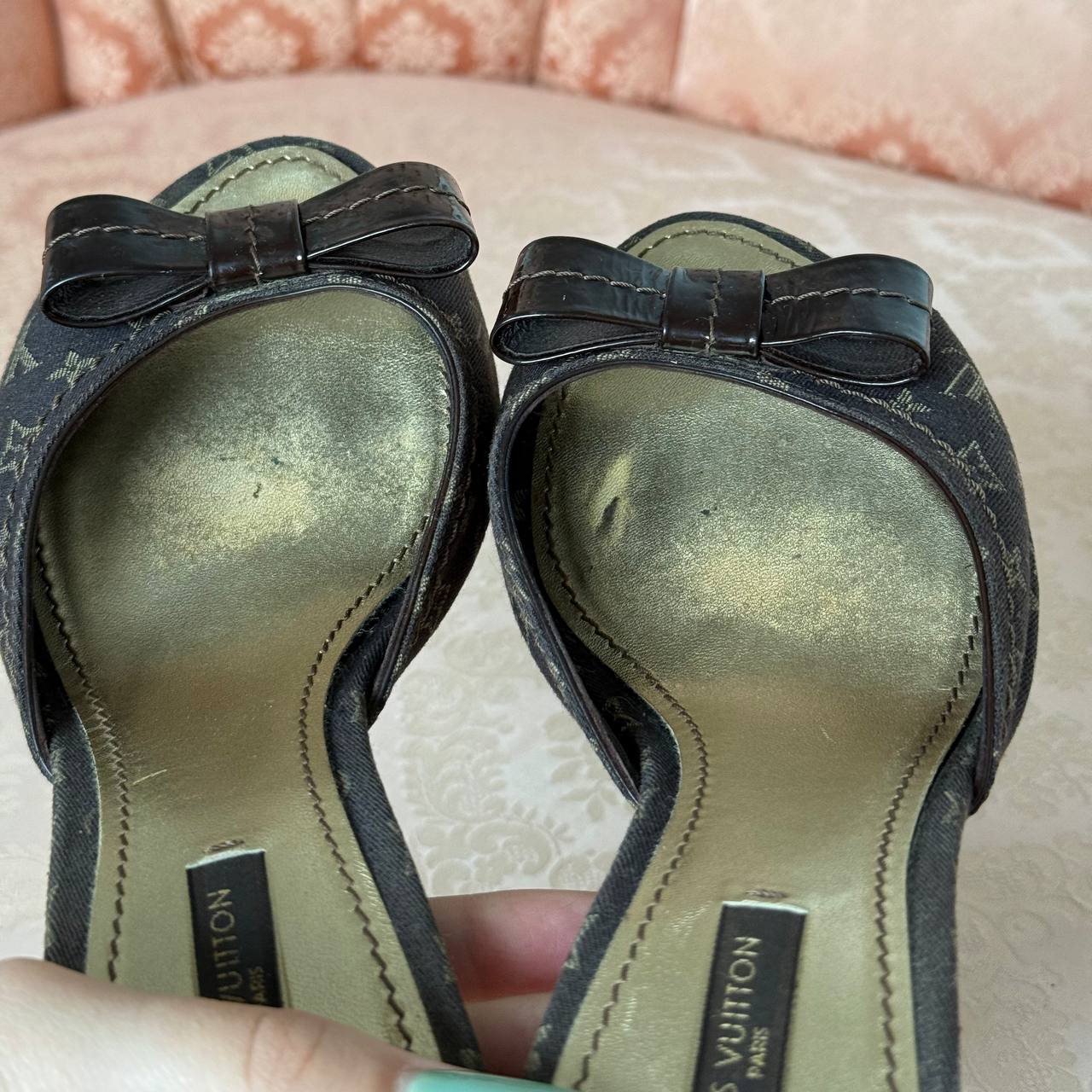 Louis Vuitton monogram mules in chocolate brown