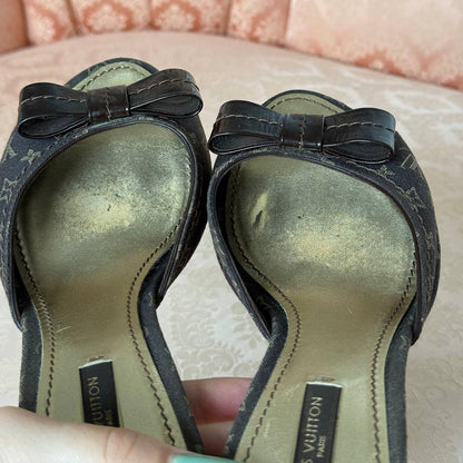 Louis Vuitton monogram mules in chocolate brown