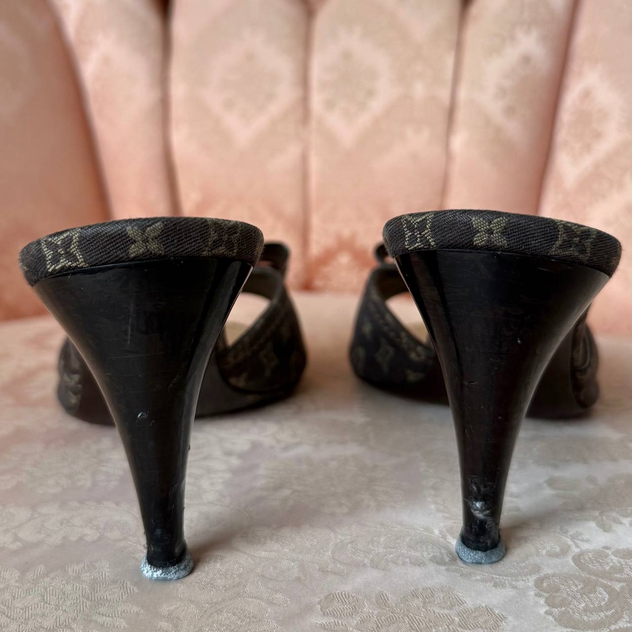 Louis Vuitton monogram mules in chocolate brown