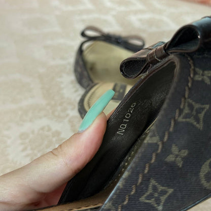 Louis Vuitton monogram mules in chocolate brown