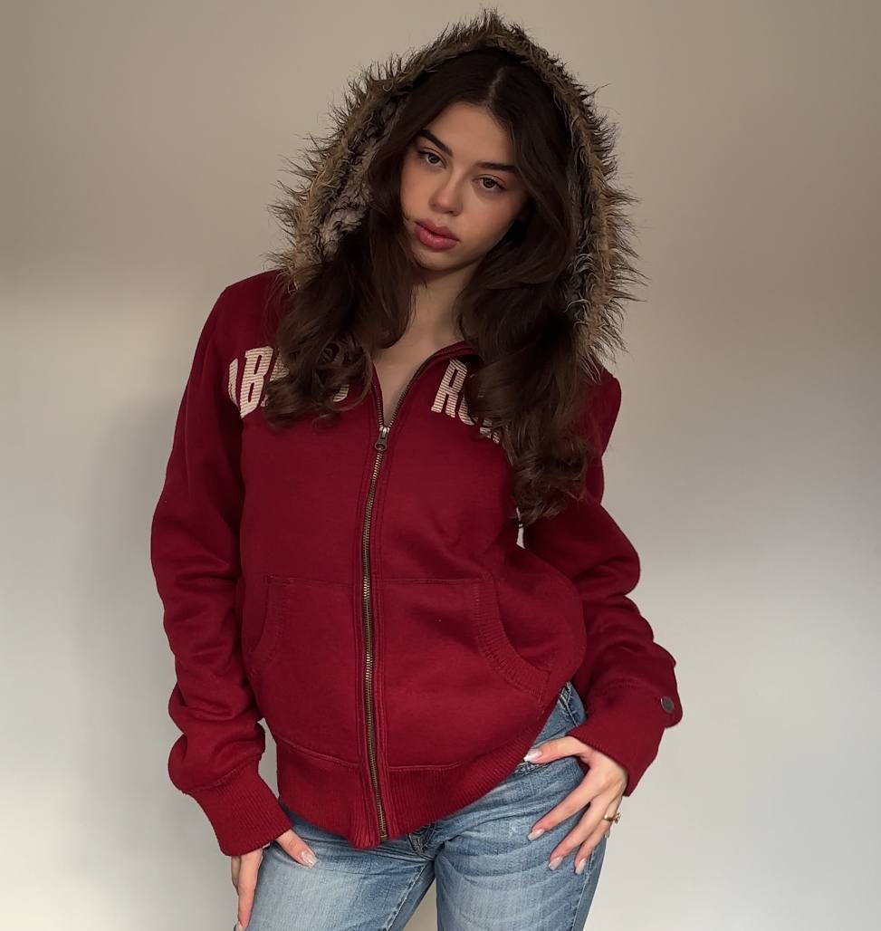 Abercrombie and Fitch jumper sweater hoodie with fur hood