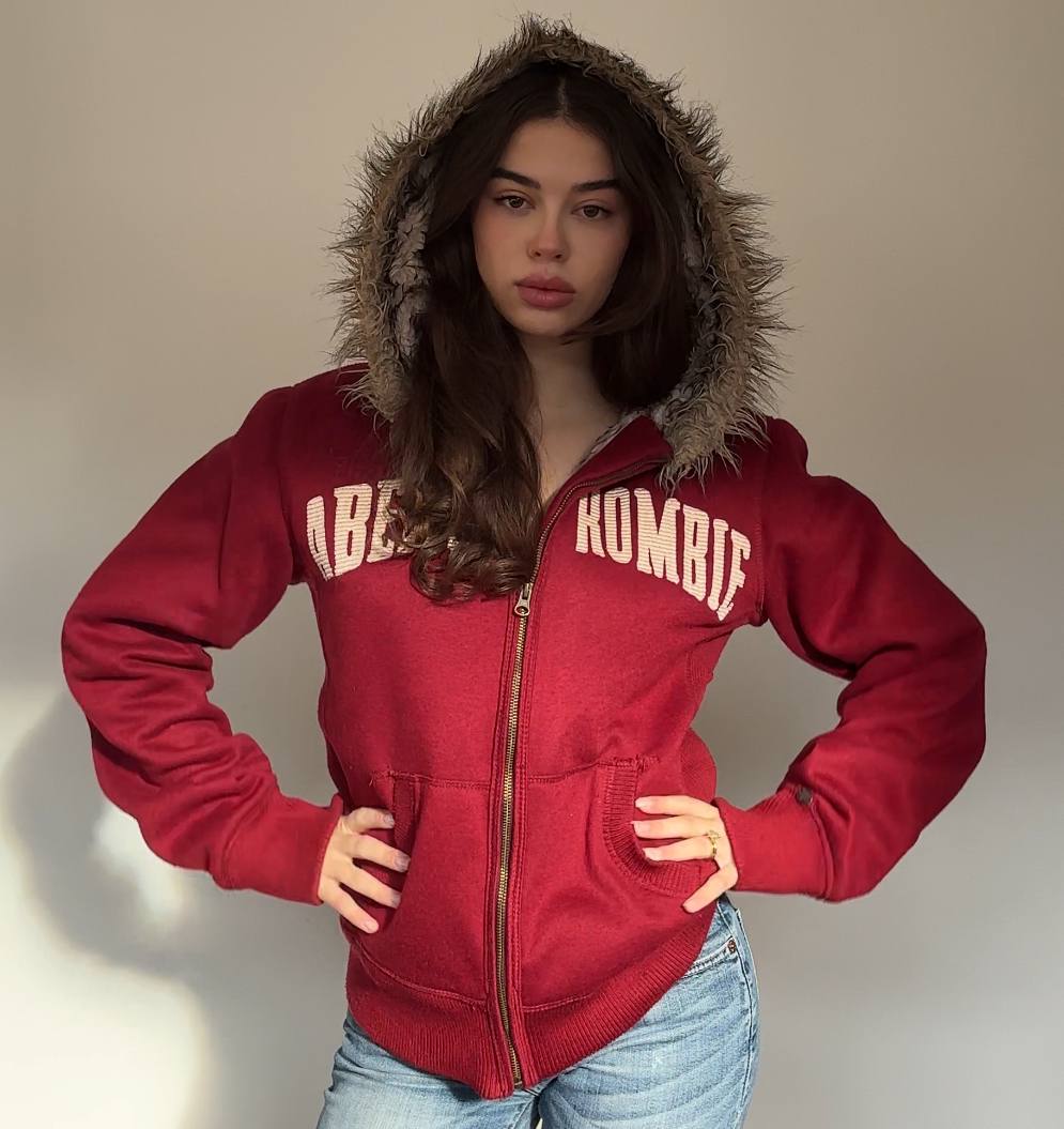 Abercrombie and Fitch jumper sweater hoodie with fur hood