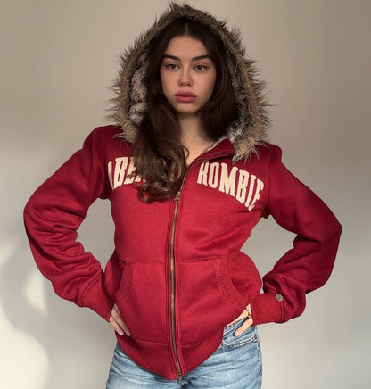 Abercrombie and Fitch jumper sweater hoodie with fur hood