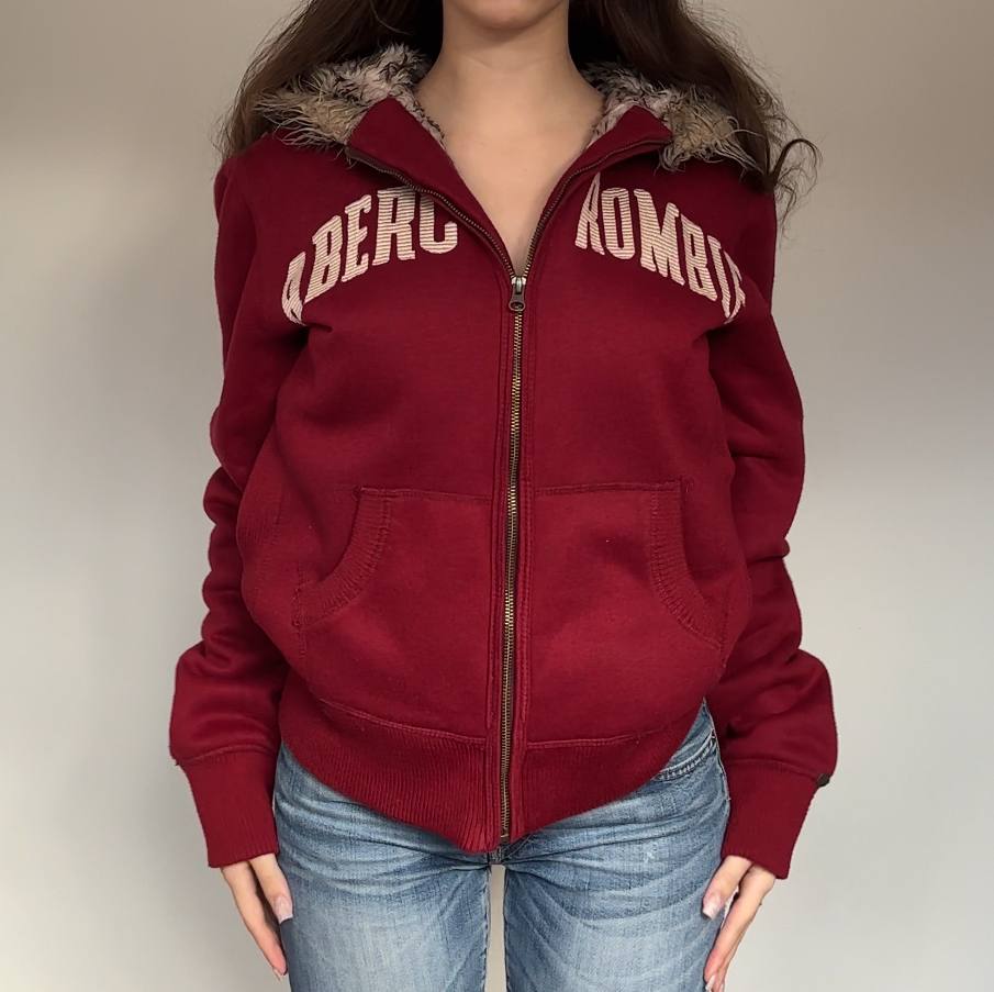 Abercrombie and Fitch jumper sweater hoodie with fur hood
