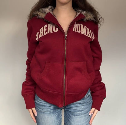 Abercrombie and Fitch jumper sweater hoodie with fur hood