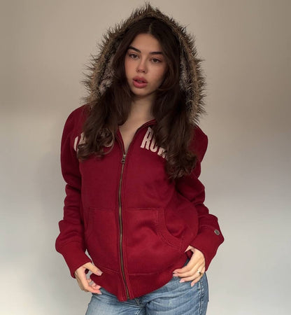 Abercrombie and Fitch jumper sweater hoodie with fur hood