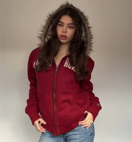 Abercrombie and Fitch jumper sweater hoodie with fur hood