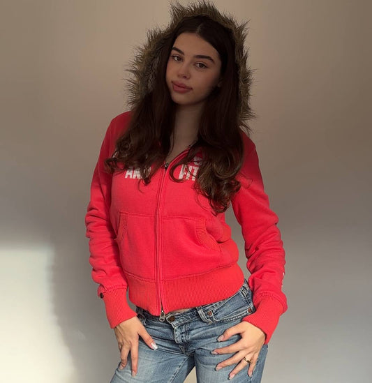 Abercrombie and Fitch jumper sweater hoodie with fur hood