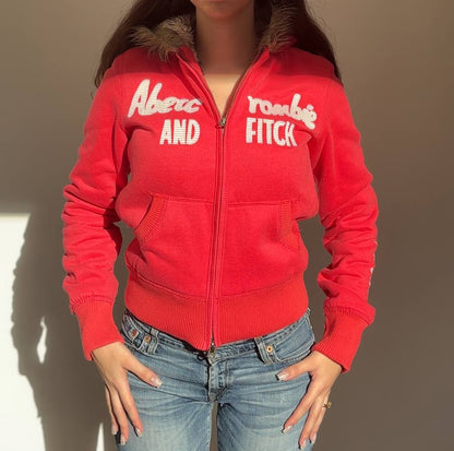Abercrombie and Fitch jumper sweater hoodie with fur hood