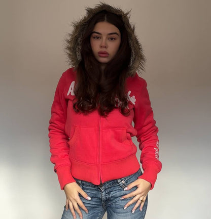 Abercrombie and Fitch jumper sweater hoodie with fur hood