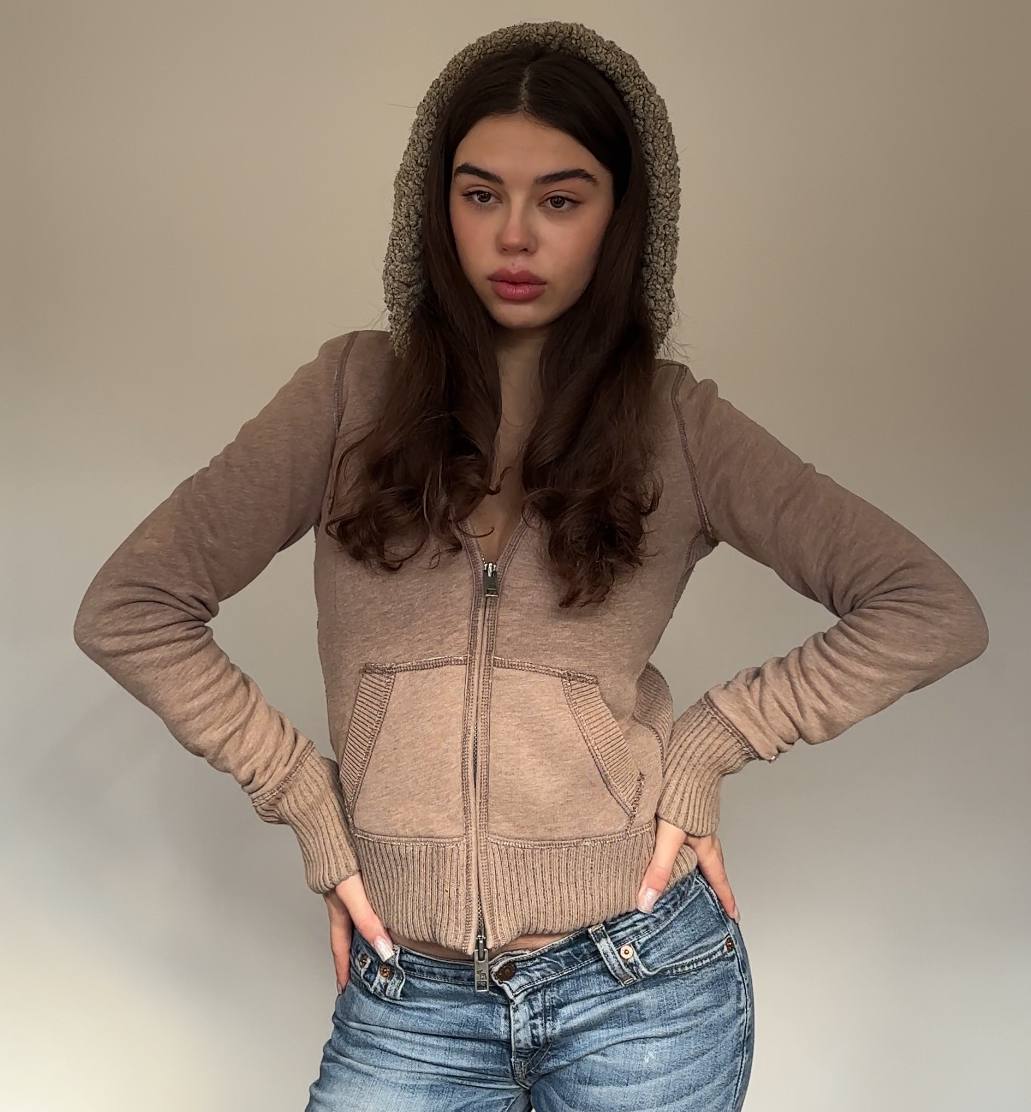 Abercrombie and Fitch jumper sweater hoodie with fur hood