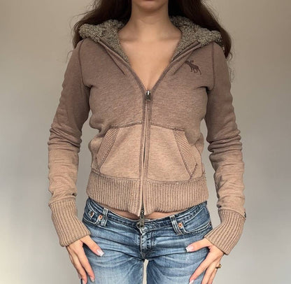 Abercrombie and Fitch jumper sweater hoodie with fur hood