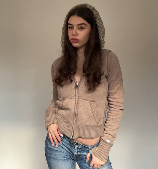 Abercrombie and Fitch jumper sweater hoodie with fur hood