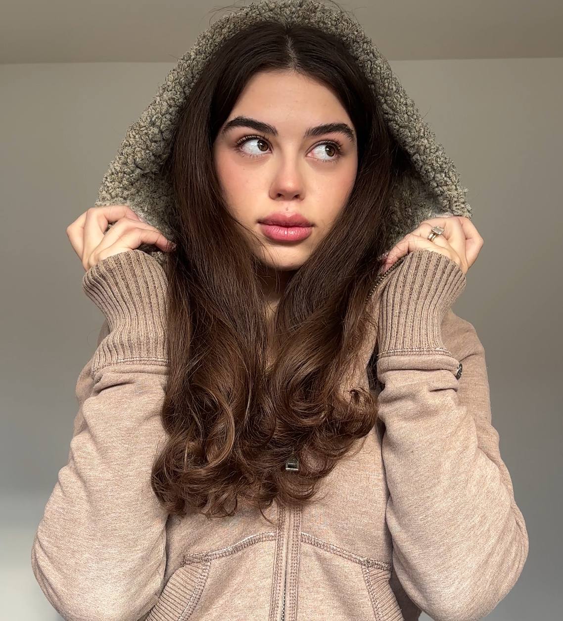 Abercrombie and Fitch jumper sweater hoodie with fur hood