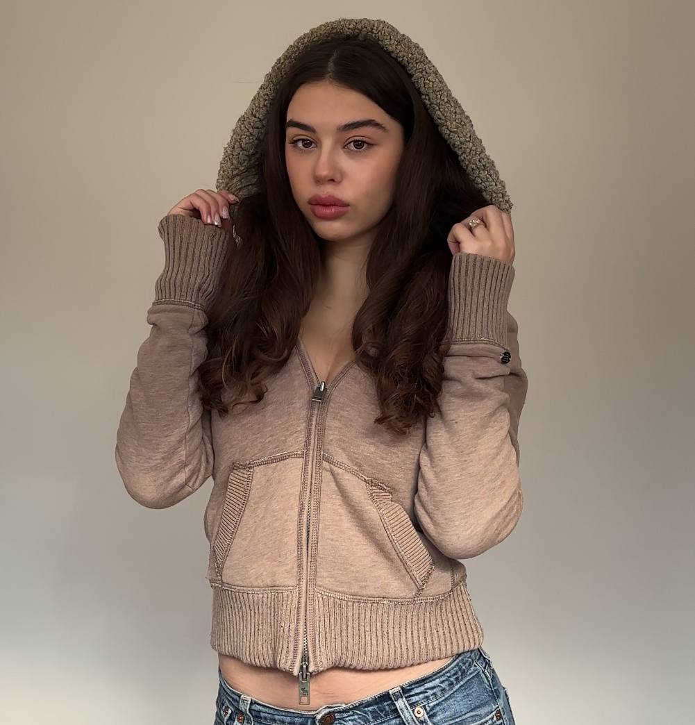 Abercrombie and Fitch jumper sweater hoodie with fur hood
