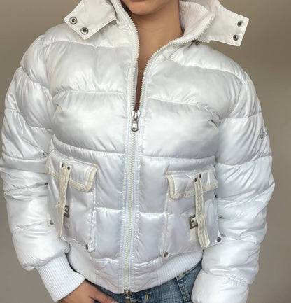 St. Diego puffer coat zip-jacket bomber with fur hood