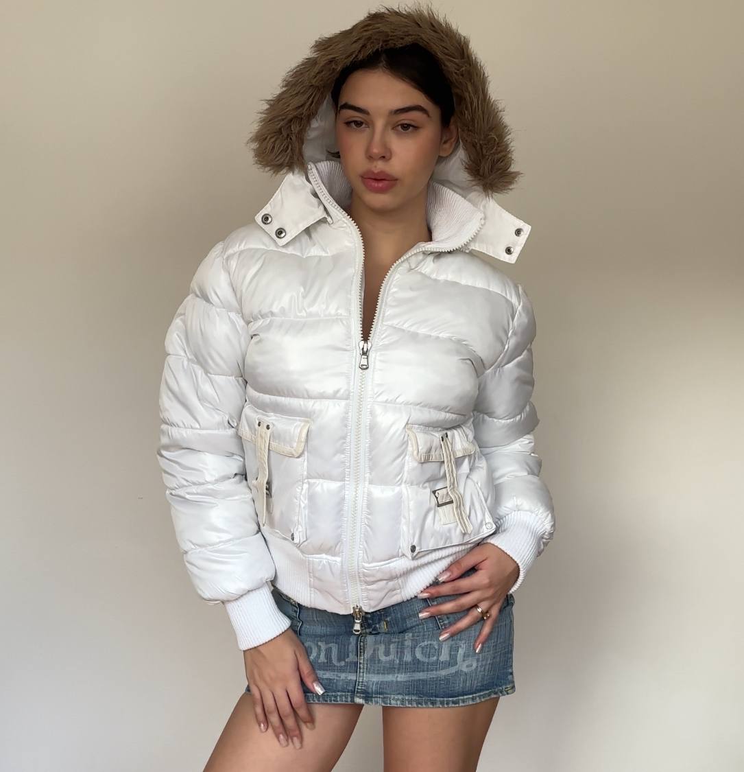 St. Diego puffer coat zip-jacket bomber with fur hood