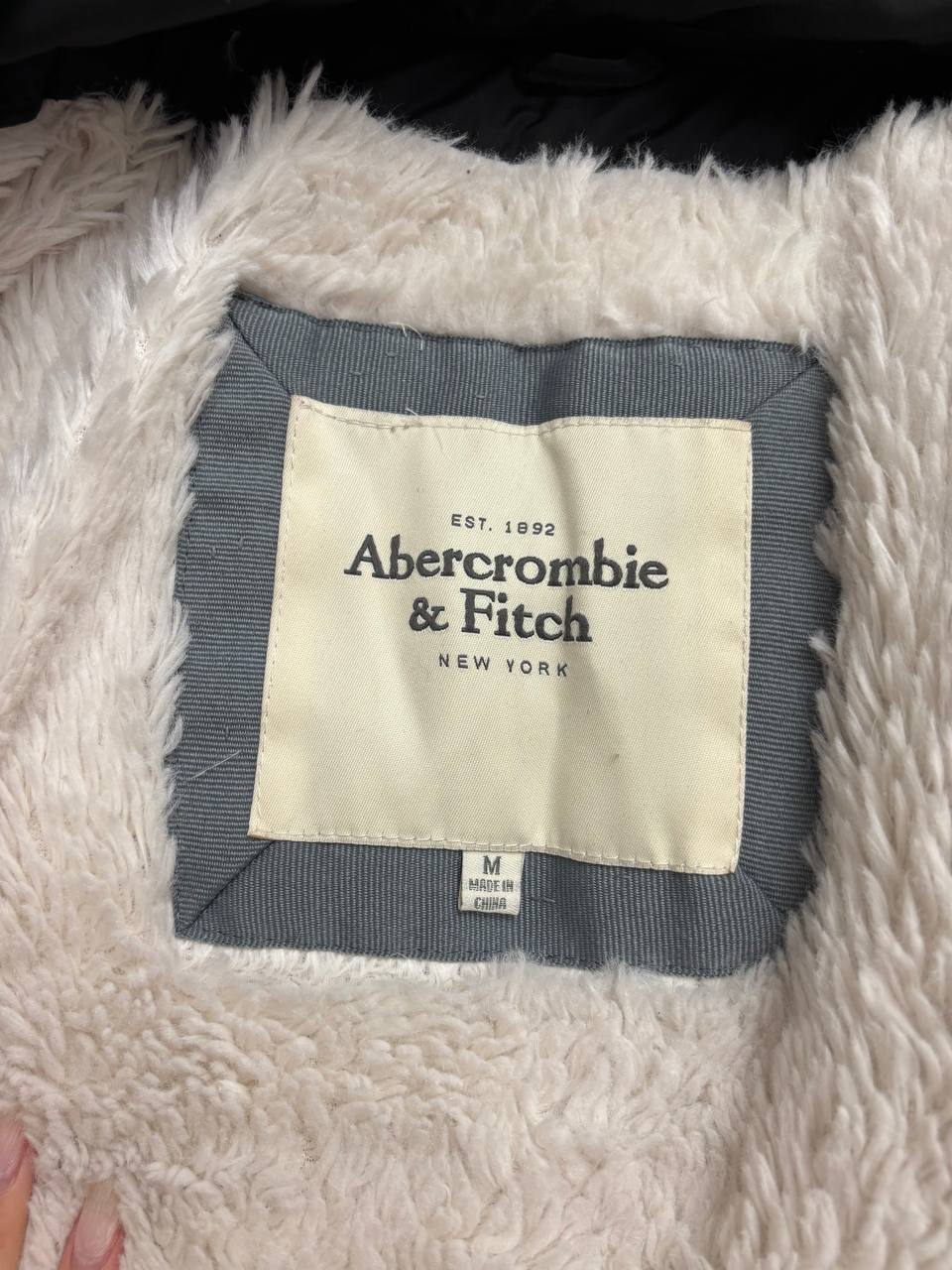 Abercrombie and Fitch puffer coat zip-jacket bomber with fur hood