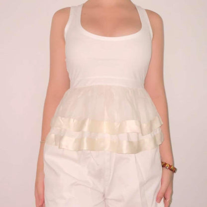 Miu Miu fairy flattering mesh and silk top y2k style