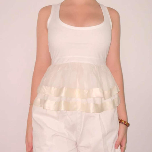 Miu Miu fairy flattering mesh and silk top y2k style