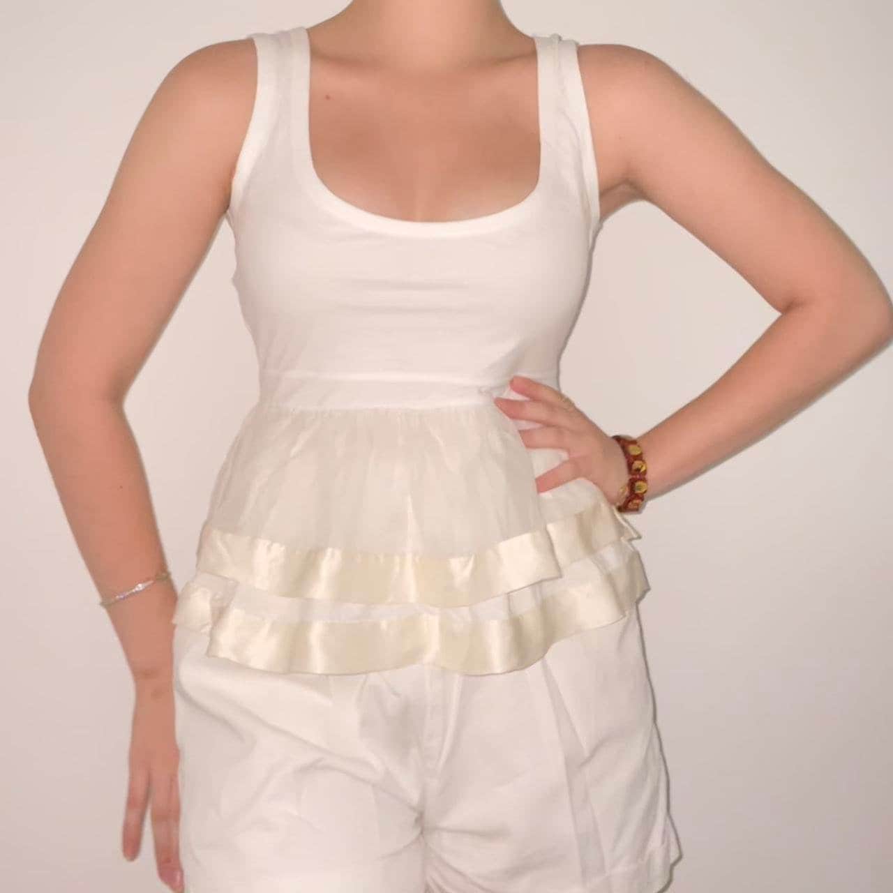 Miu Miu fairy flattering mesh and silk top y2k style