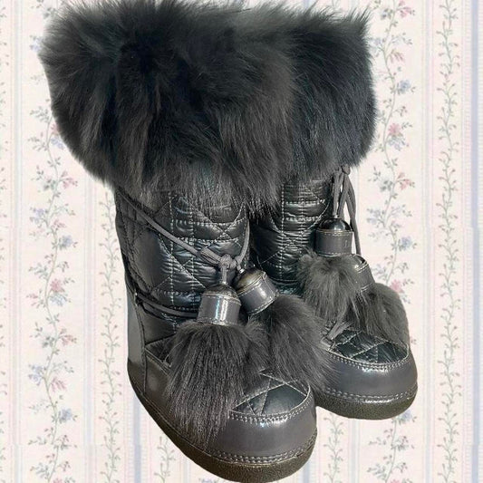 Christian Dior Women's Black and Grey Moon Boots