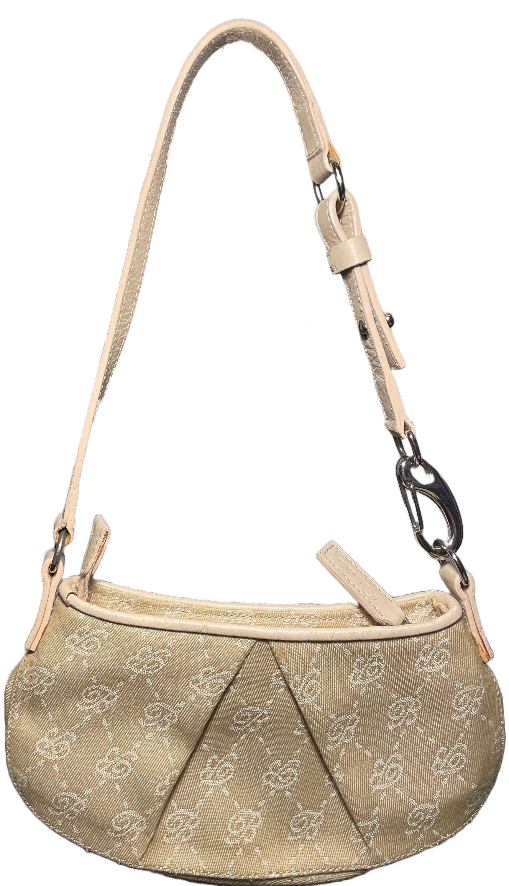 Blumarine monogram bag handbag purse clutch beige vintage piece y2k coquette fairy princess angelic with a bow