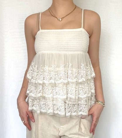 Zara top cami baby tee ruffled kids top mesh summer fairy vintage y2k coquette mermaid