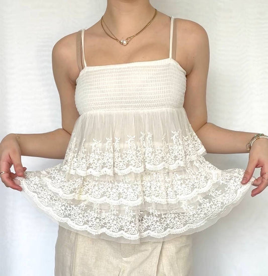 Zara top cami baby tee ruffled kids top mesh summer fairy vintage y2k coquette mermaid