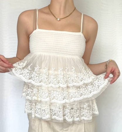 Zara top cami baby tee ruffled kids top mesh summer fairy vintage y2k coquette mermaid
