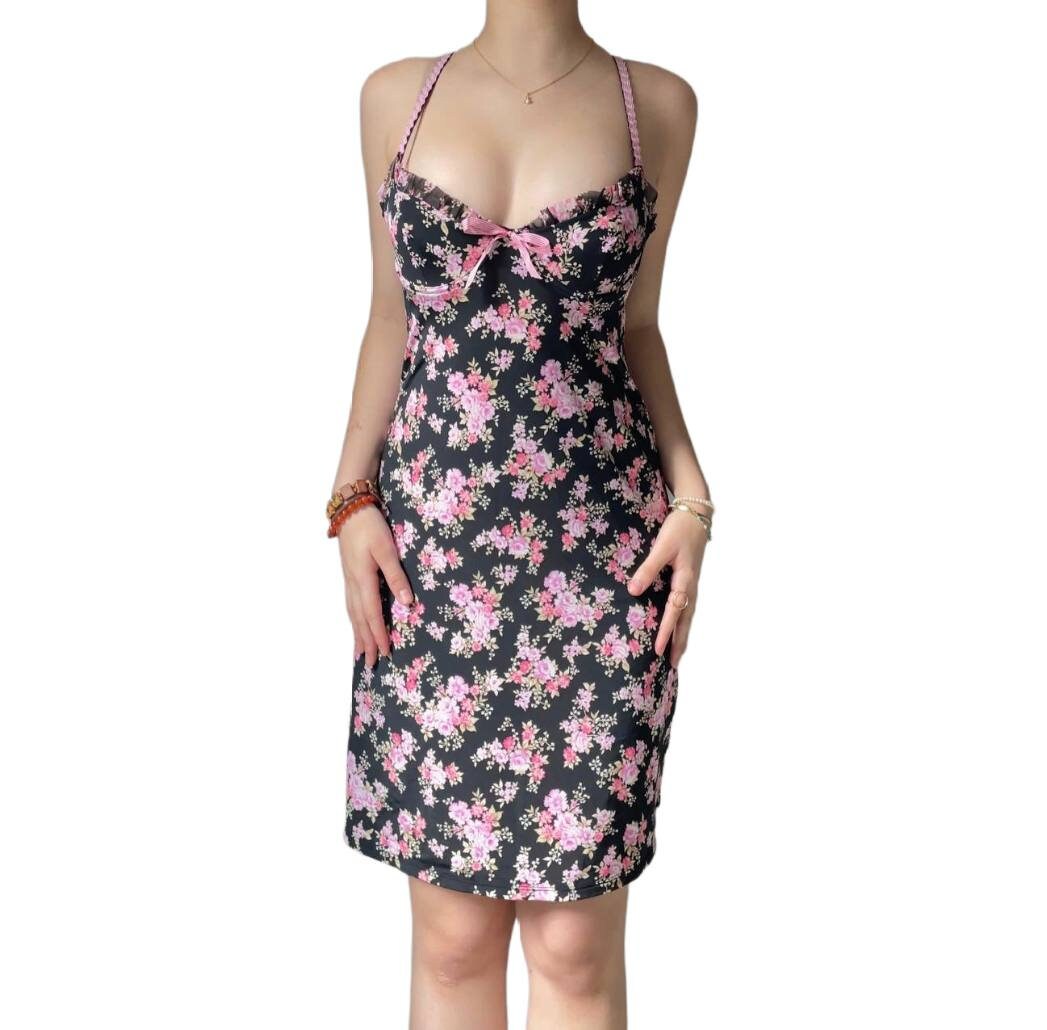 Blumarine dress bra top floral design mesh summer fairy vintage y2k coquette mermaid