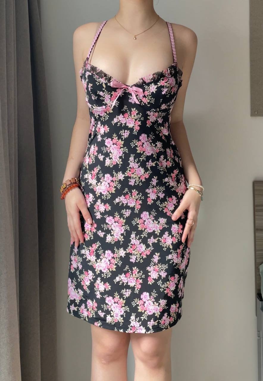 Blumarine dress bra top floral design mesh summer fairy vintage y2k coquette mermaid