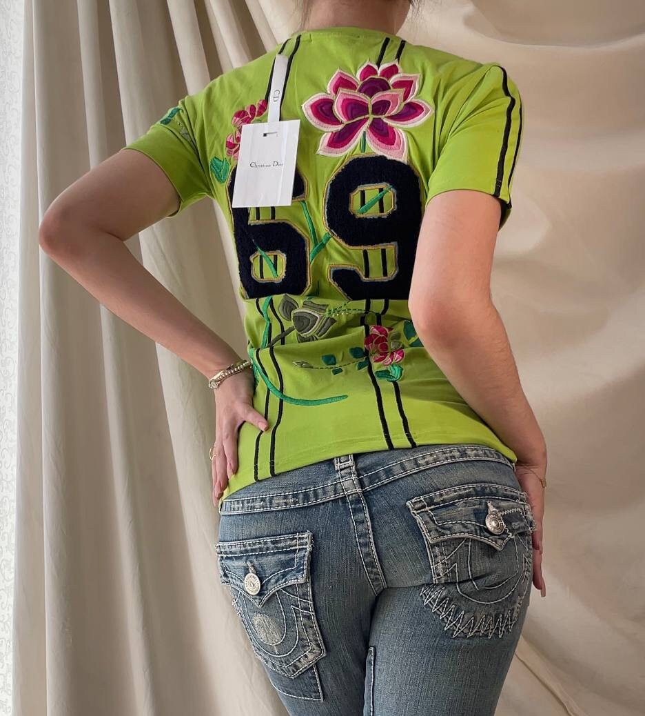 Christian Dior top baby tee t-shirt cami embroidered mesh summer fairy vintage y2k coquette mermaid