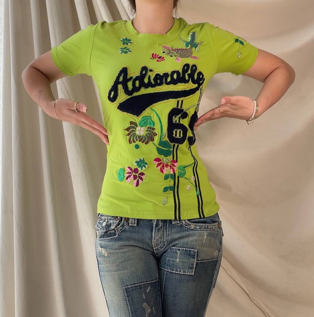 Christian Dior top baby tee t-shirt cami embroidered mesh summer fairy vintage y2k coquette mermaid