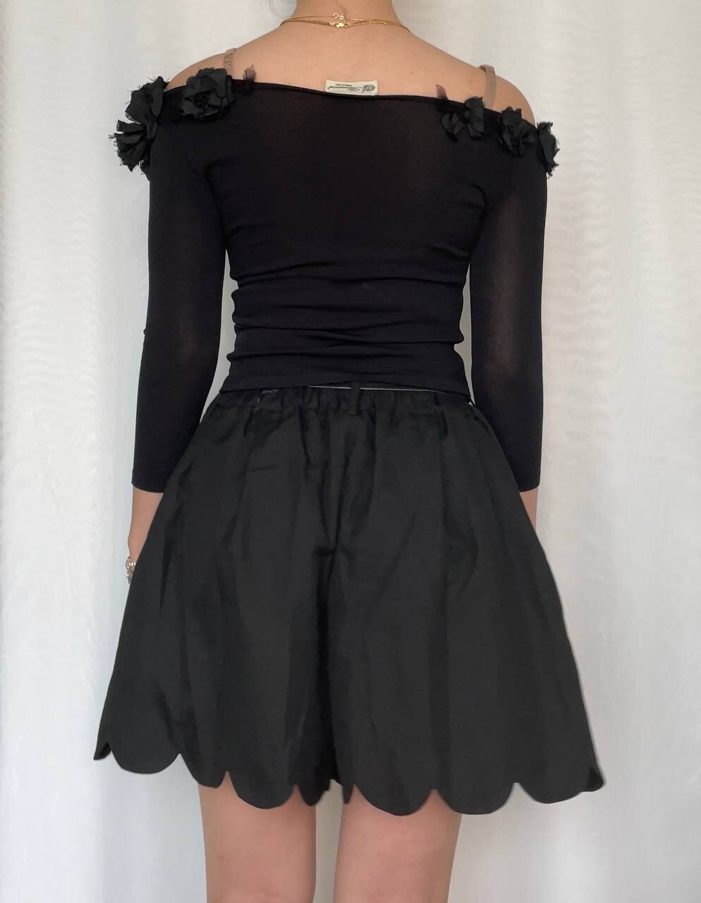 Axes Femme shorts bottom skort skirt black bow ruffled vintage y2k pilates coquette old money
