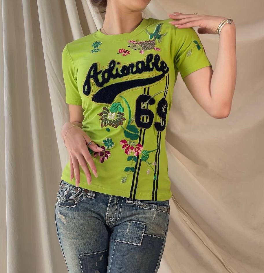 Christian Dior top baby tee t-shirt cami embroidered mesh summer fairy vintage y2k coquette mermaid