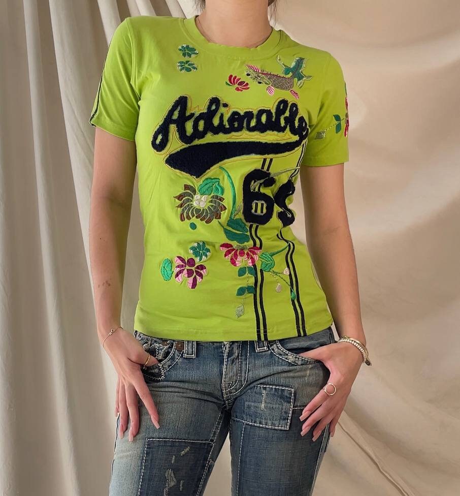 Christian Dior top baby tee t-shirt cami embroidered mesh summer fairy vintage y2k coquette mermaid