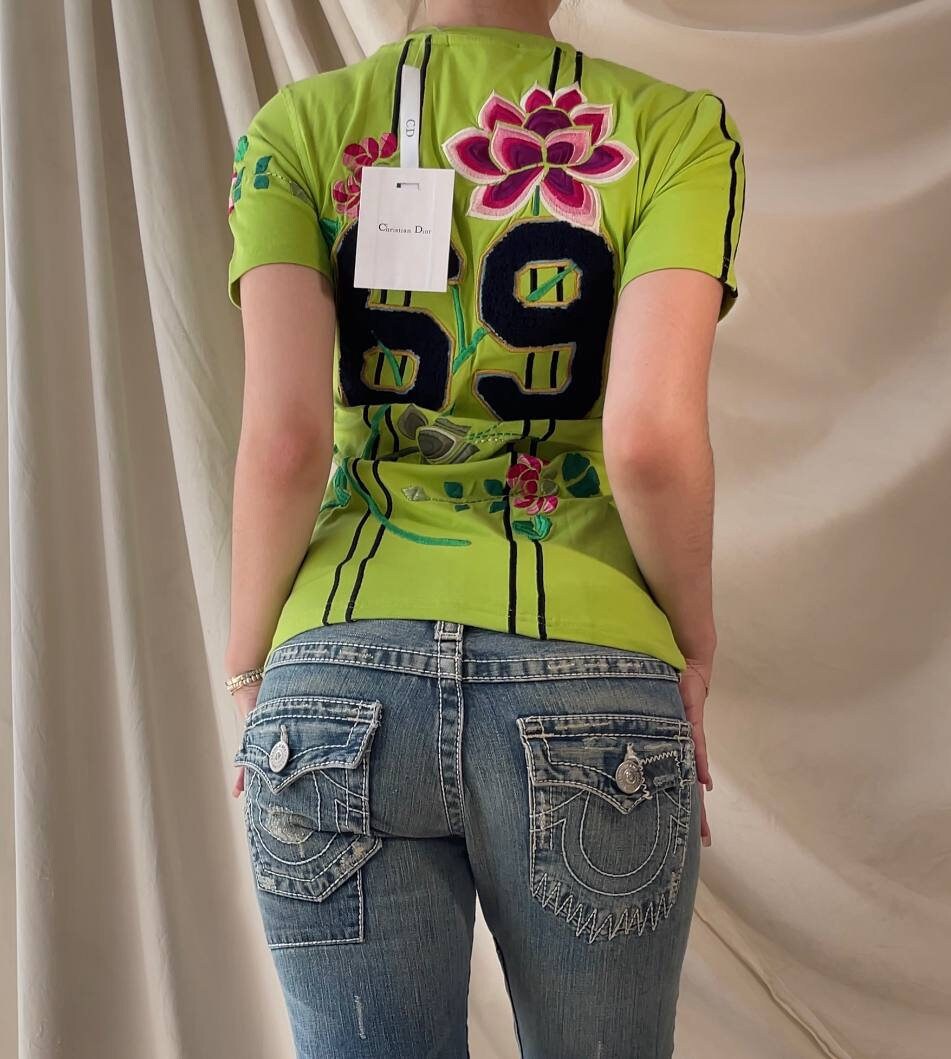 Christian Dior top baby tee t-shirt cami embroidered mesh summer fairy vintage y2k coquette mermaid