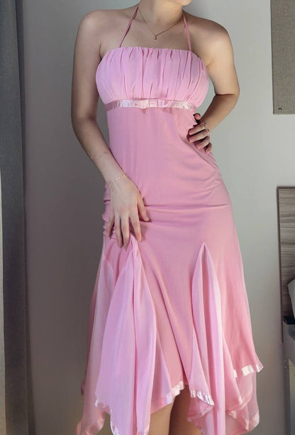 Prom dress baby pink fishtail mesh summer fairy vintage y2k coquette mermaid
