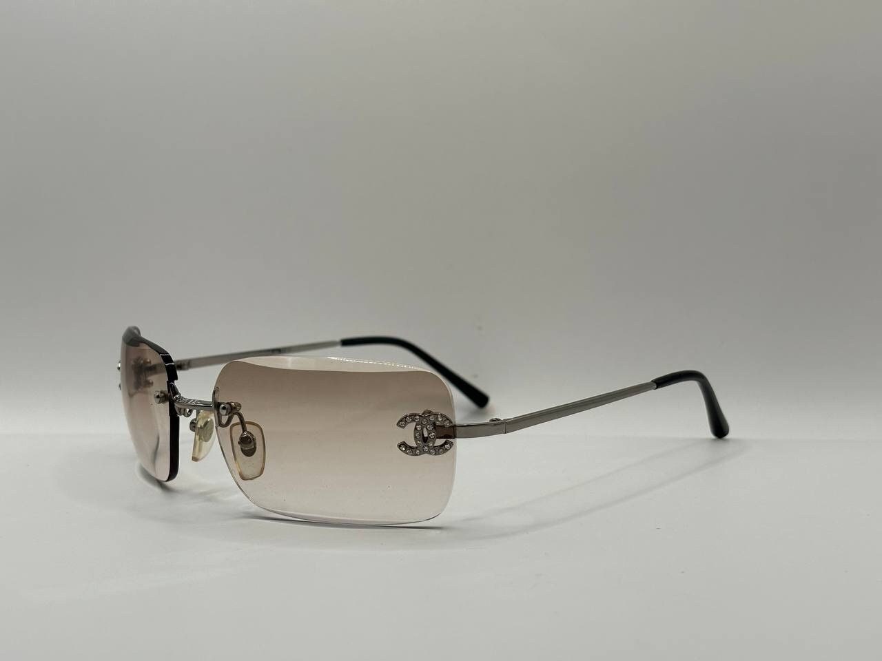 Chanel Women's Grey and Silver Sunglasses