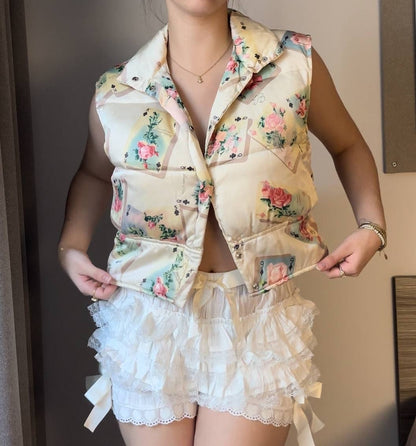 Blumarine Women's Cream and Tan Vest