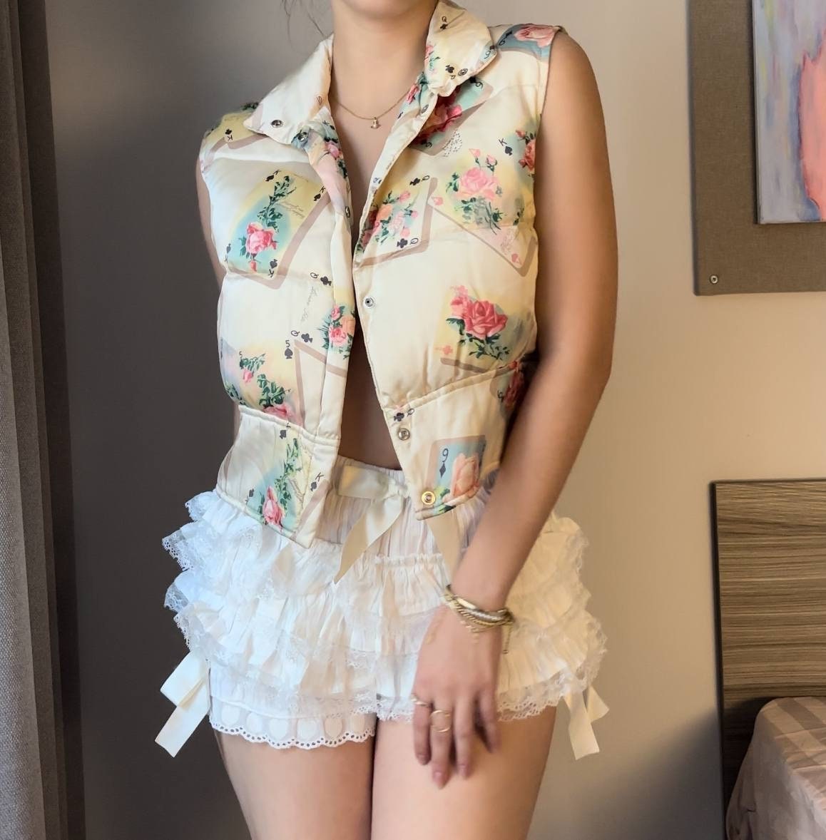 Blumarine Women's Cream and Tan Vest