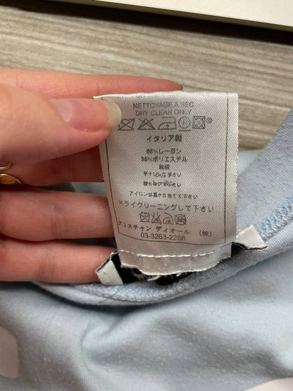 Christian Dior Women's Blue and White T-shirt