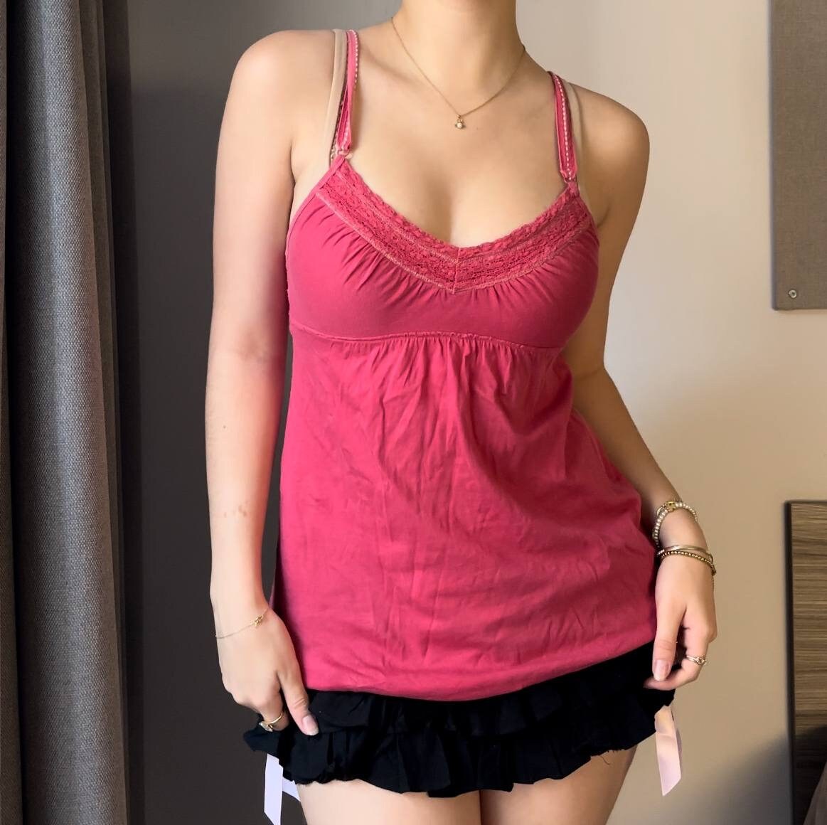 Abercrombie & Fitch Women's Pink and White Blouse